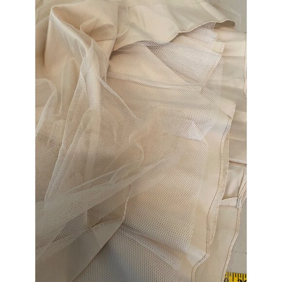 Aidan Mattox Dress Beige Sleeveless Fit & Flare Tulle Skirt Size 8 - Picture 2 of 9